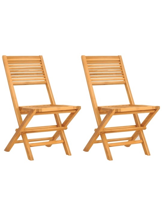 Skládací zahradní židle 2 ks 47x62x90 cm masivní teakové dřevo