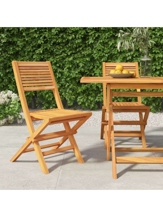Skládací zahradní židle 2 ks 47x62x90 cm masivní teakové dřevo