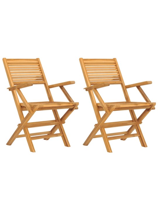 Skládací zahradní židle 2 ks 55x62x90 cm masivní teakové dřevo