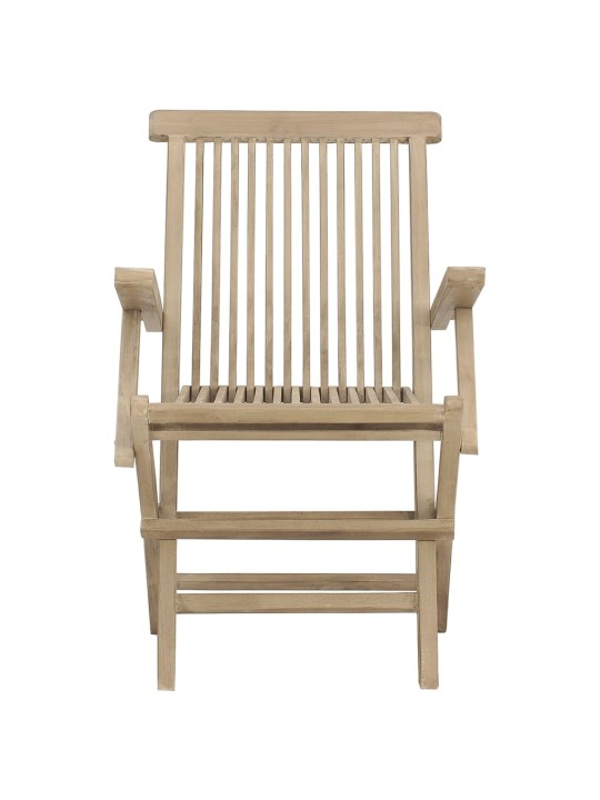 Skládací zahradní židle 2 ks šedé 56 x 61 x 89 cm masivní teak