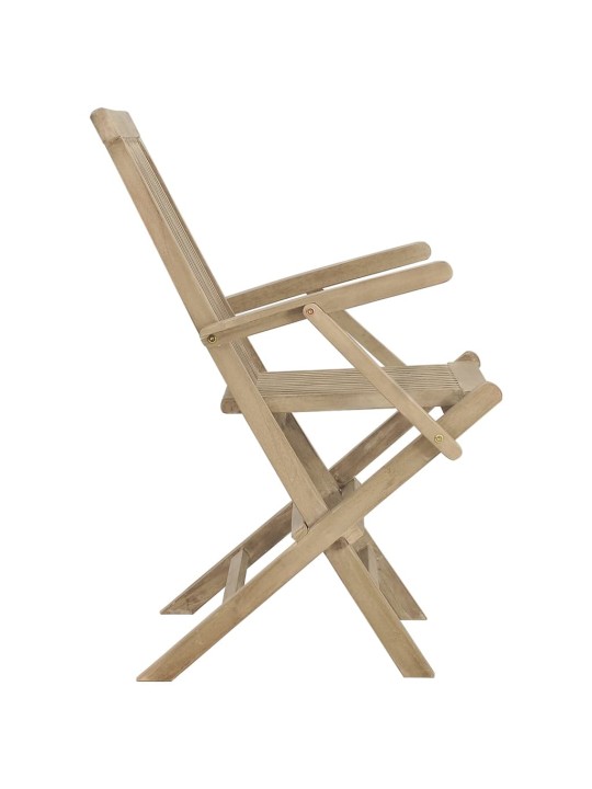 Skládací zahradní židle 2 ks šedé 56 x 61 x 89 cm masivní teak