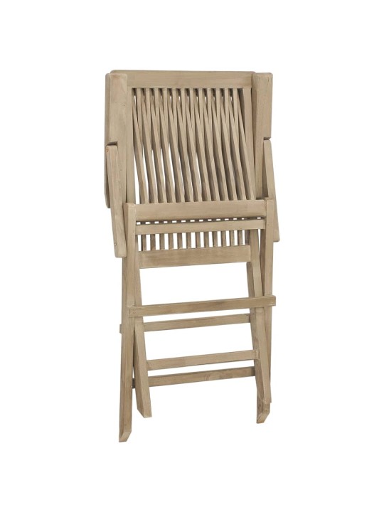 Skládací zahradní židle 2 ks šedé 56 x 61 x 89 cm masivní teak