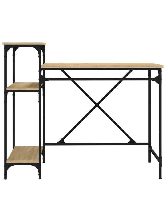 Psací stůl s policemi dub sonoma 105x50x90 cm kompozit a železo