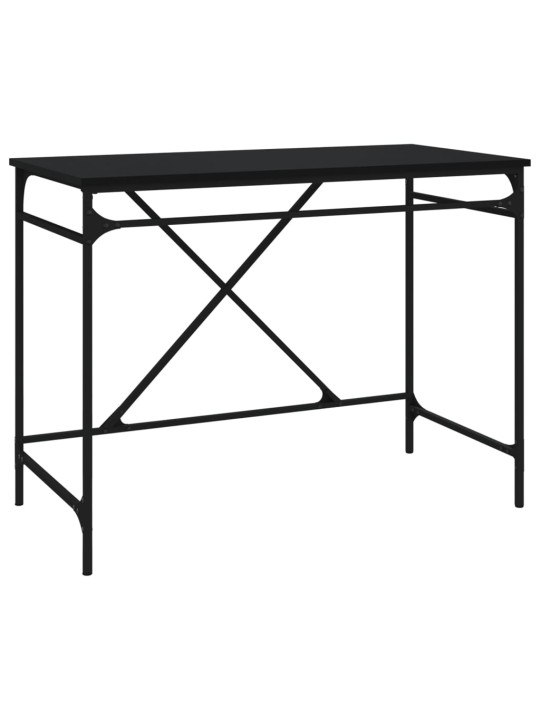 Psací stůl černý 100 x 50 x 75 cm kompozitní dřevo a železo