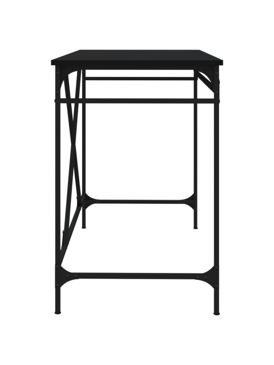 Psací stůl černý 100 x 50 x 75 cm kompozitní dřevo a železo