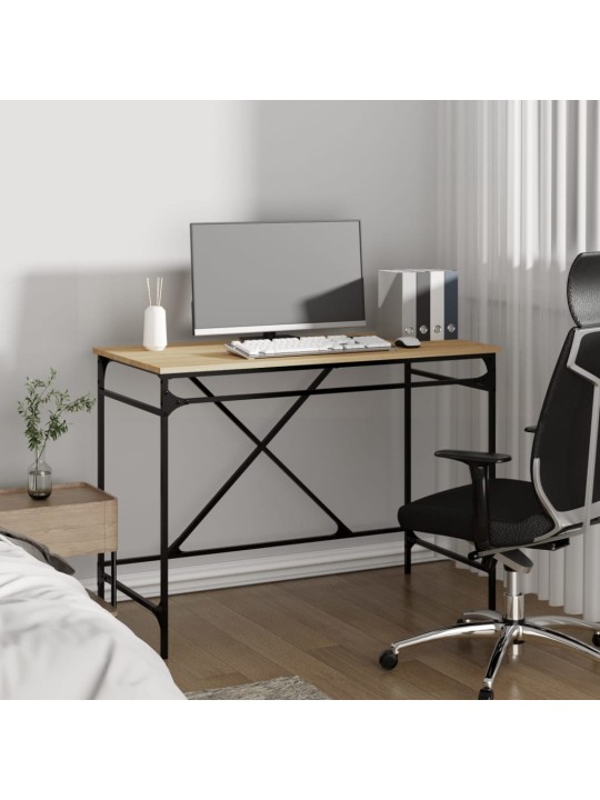 Psací stůl dub sonoma 100x50x75 cm kompozitní dřevo a železo