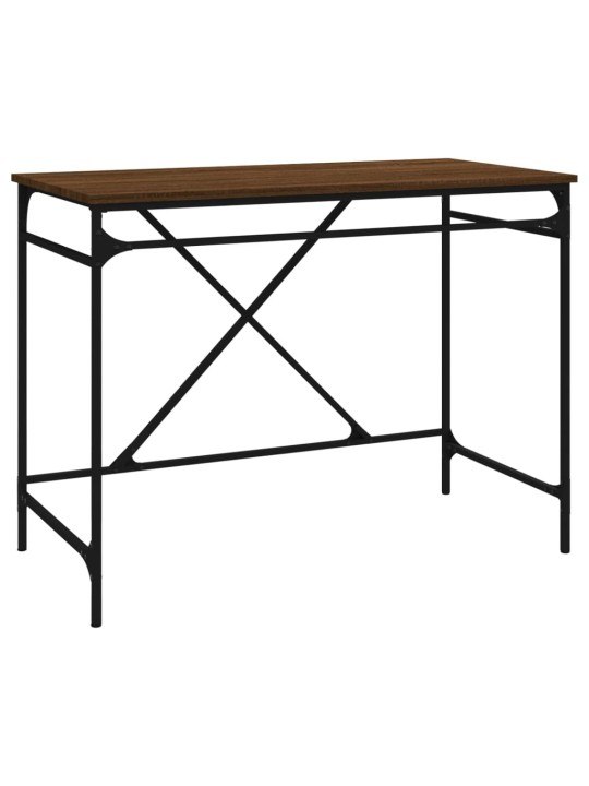 Psací stůl hnědý dub 100 x 50 x 75 cm kompozitní dřevo a železo