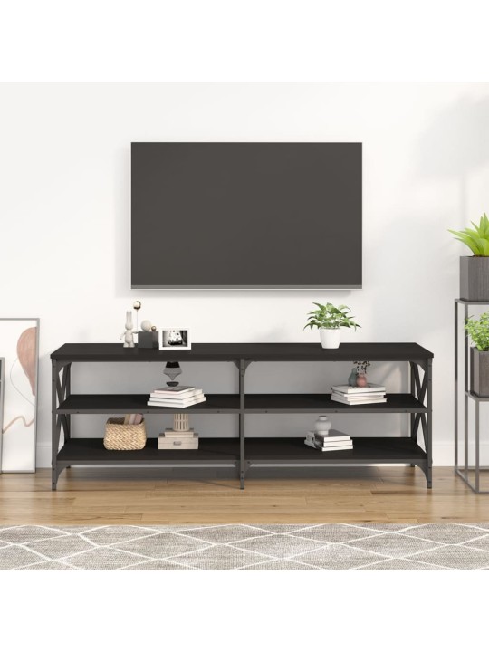 TV skříňka černá 140 x 40 x 50 cm kompozitní dřevo