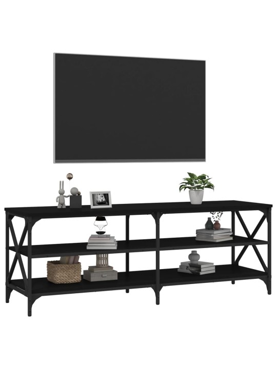 TV skříňka černá 140 x 40 x 50 cm kompozitní dřevo