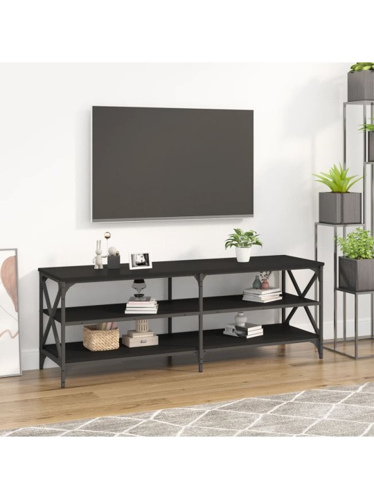 TV skříňka černá 140 x 40 x 50 cm kompozitní dřevo
