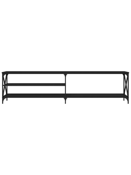 TV skříňka černá 200 x 40 x 50 cm kompozitní dřevo a kov