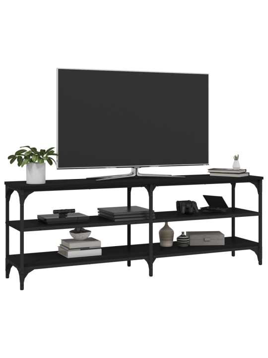 TV skříňka černá 140 x 30 x 50 cm kompozitní dřevo