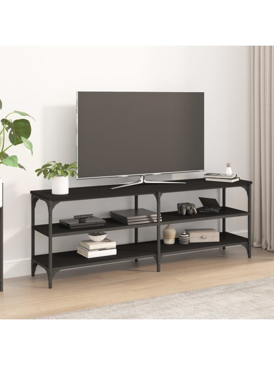 TV skříňka černá 140 x 30 x 50 cm kompozitní dřevo