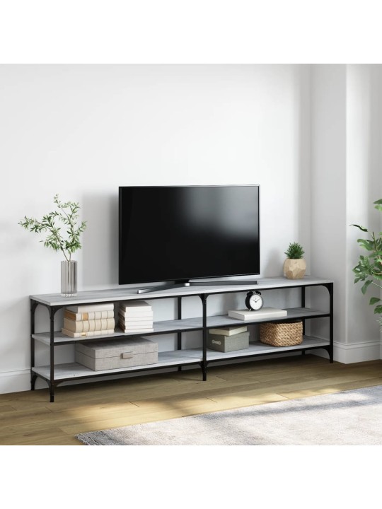 TV skříňka šedá sonoma 180 x 30 x 50 cm kompozitní dřevo a kov
