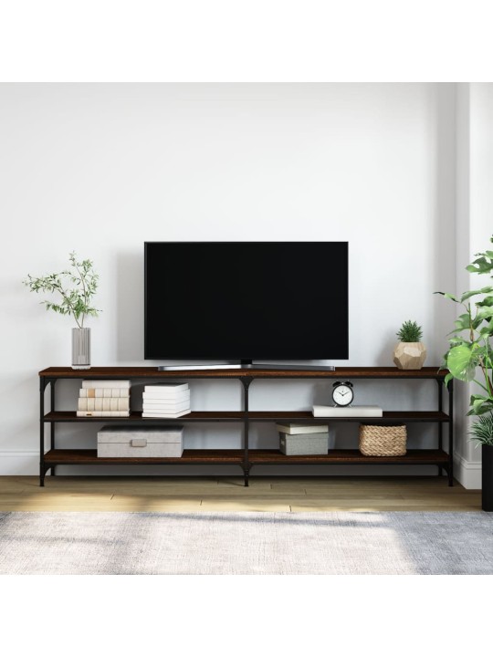 TV skříňka hnědý dub 180 x 30 x 50 cm kompozitní dřevo a kov