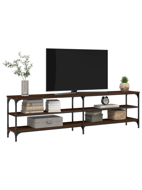 TV skříňka hnědý dub 180 x 30 x 50 cm kompozitní dřevo a kov