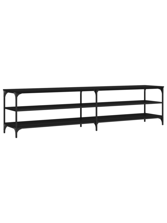 TV skříňka černá 200 x 30 x 50 cm kompozitní dřevo a kov