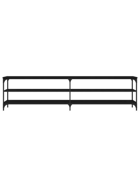 TV skříňka černá 200 x 30 x 50 cm kompozitní dřevo a kov