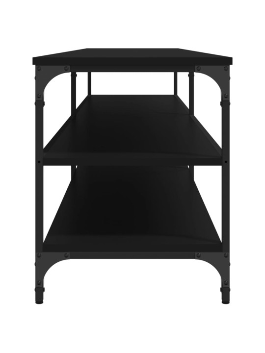 TV skříňka černá 200 x 30 x 50 cm kompozitní dřevo a kov