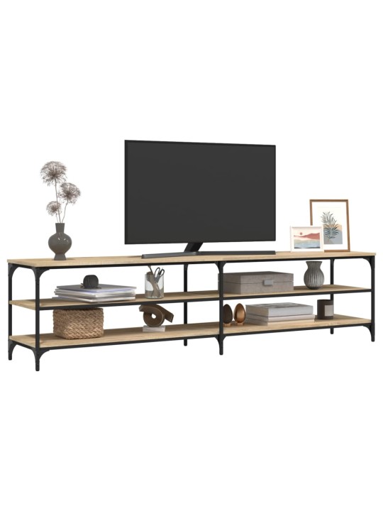 TV skříňka dub sonoma 200 x 30 x 50 cm kompozitní dřevo a kov