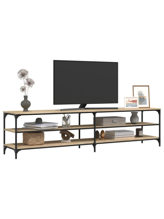 TV skříňka dub sonoma 200 x 30 x 50 cm kompozitní dřevo a kov