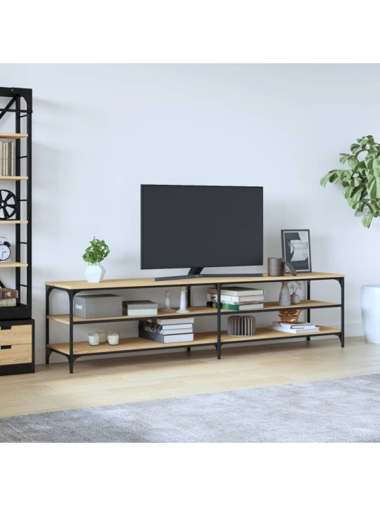 TV skříňka dub sonoma 200 x 30 x 50 cm kompozitní dřevo a kov