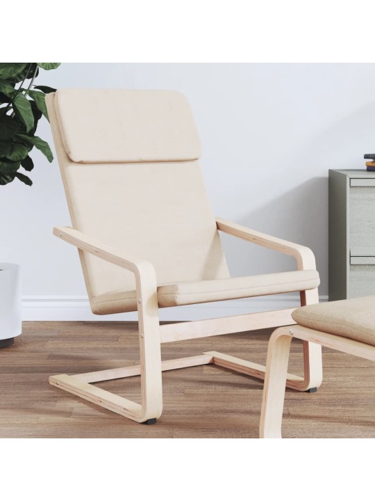 Relaxační židle krémová textil