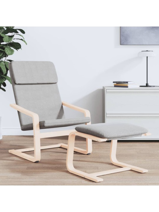 Relaxační židle světle šedá textil