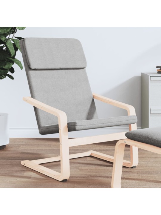 Relaxační židle světle šedá textil