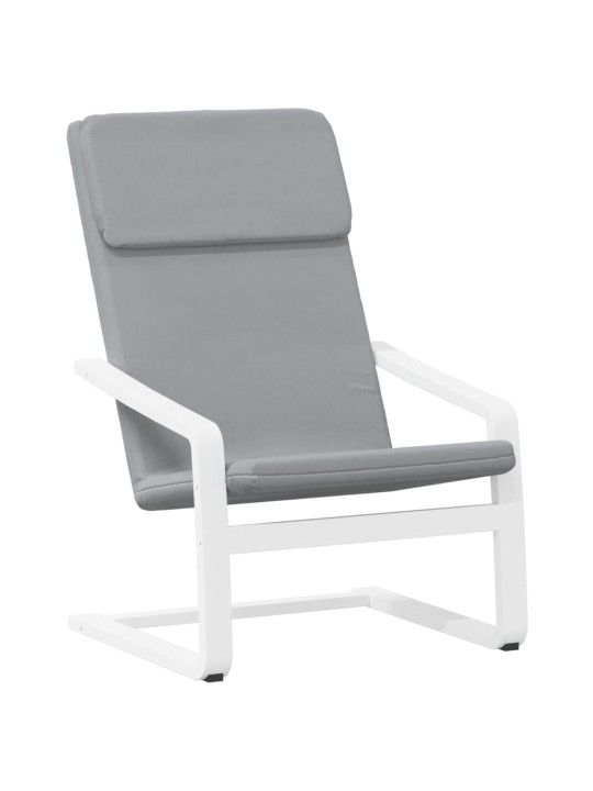 Relaxační židle světle šedá textil