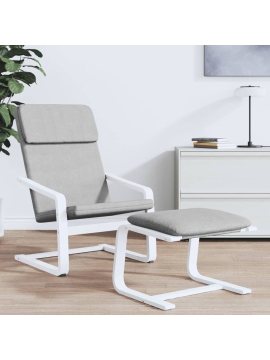 Relaxační židle světle šedá textil