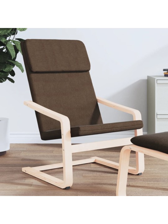 Relaxační židle tmavě hnědá textil
