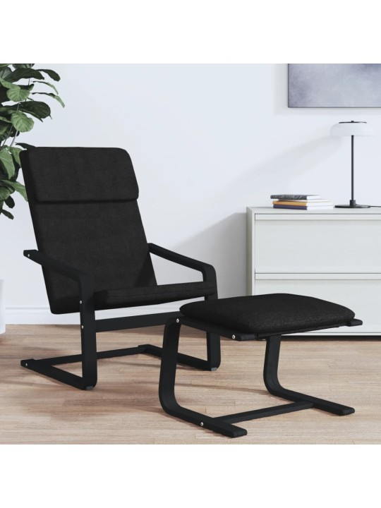 Relaxační židle černá textil