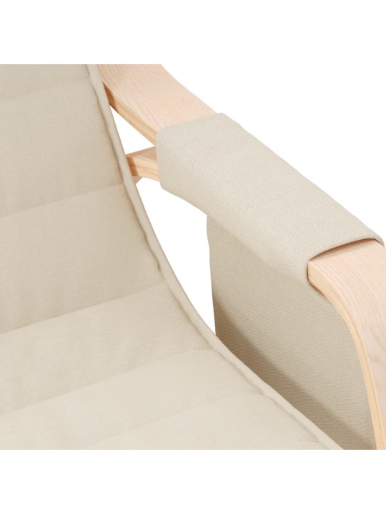 Houpací křeslo krémové textil