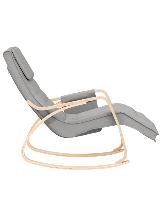 Houpací křeslo světle šedé textil