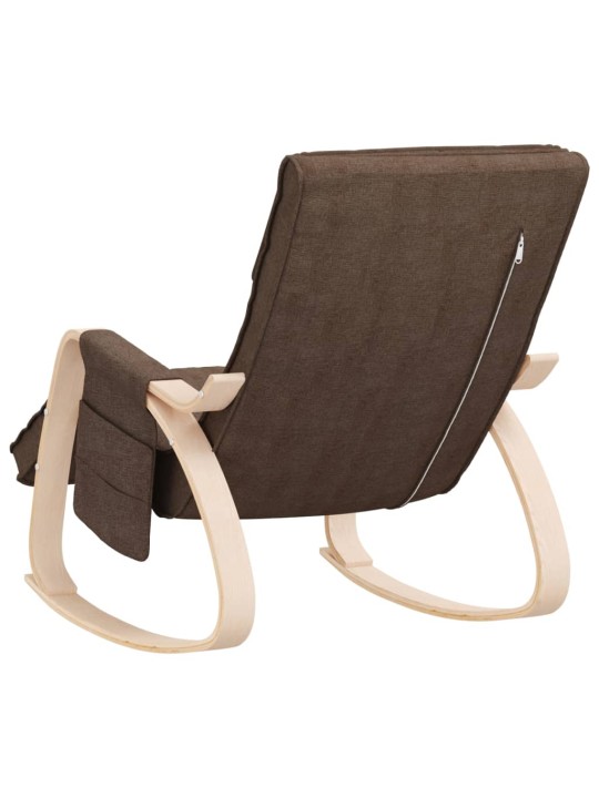 Houpací křeslo tmavě hnědé textil