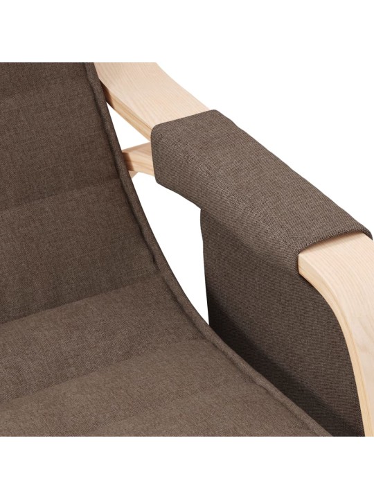 Houpací křeslo tmavě hnědé textil