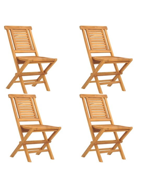 Skládací zahradní židle 4 ks 47x63x90 cm masivní teakové dřevo