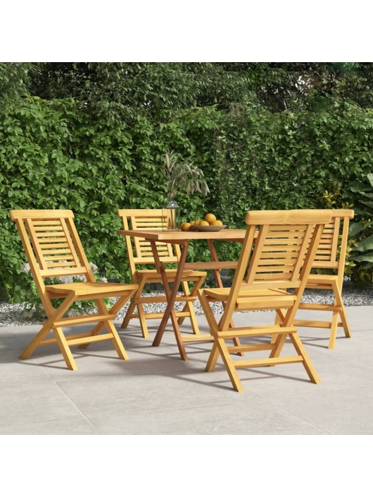 Skládací zahradní židle 4 ks 47x63x90 cm masivní teakové dřevo
