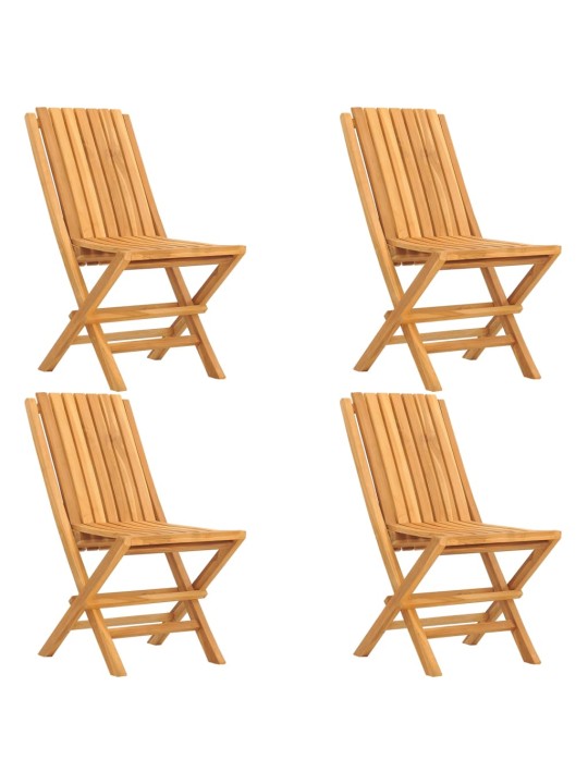 Skládací zahradní židle 4 ks 47x47x89 cm masivní teakové dřevo