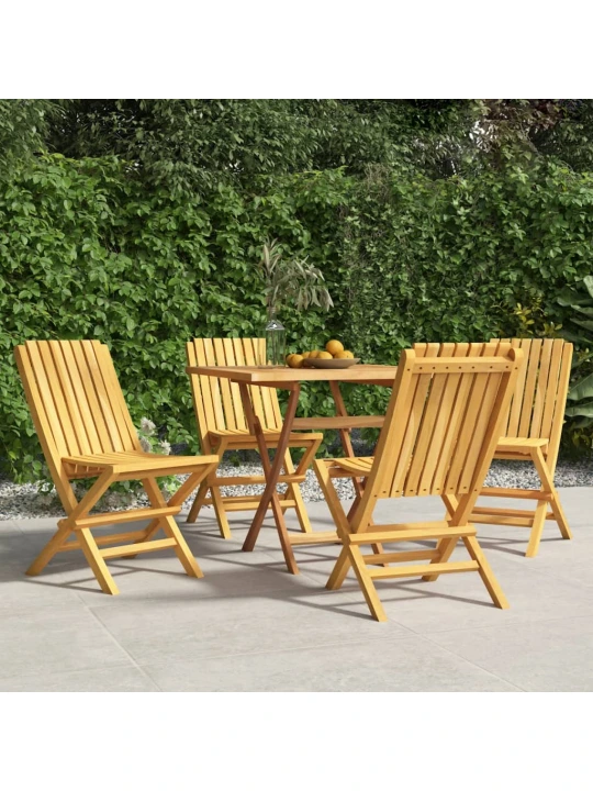 Skládací zahradní židle 4 ks 47x47x89 cm masivní teakové dřevo