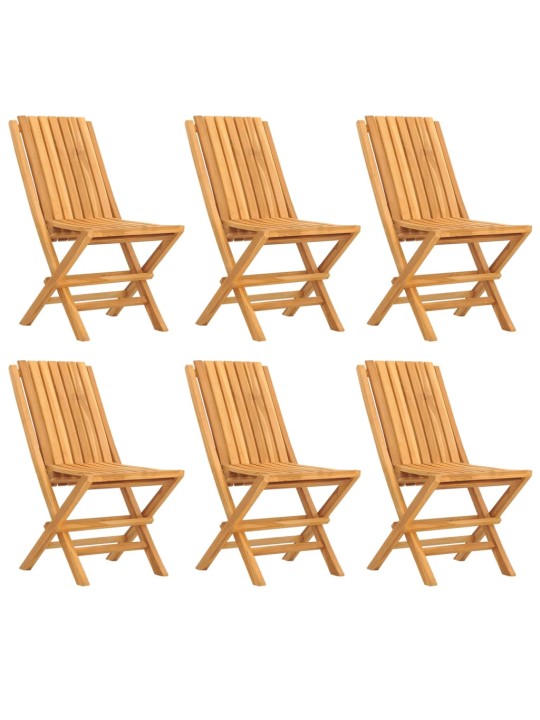 Skládací zahradní židle 6 ks 47x47x89 cm masivní teakové dřevo