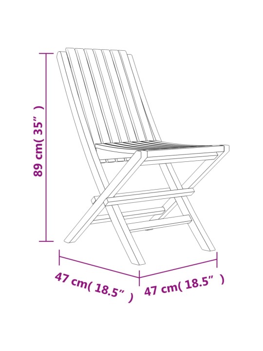 Skládací zahradní židle 8 ks 47x47x89 cm masivní teakové dřevo