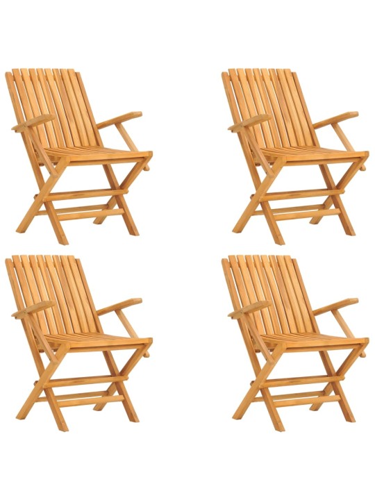 Skládací zahradní židle 4 ks 61x67x90 cm masivní teakové dřevo