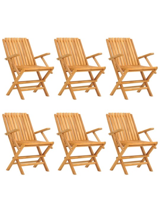 Skládací zahradní židle 6 ks 61x67x90 cm masivní teakové dřevo