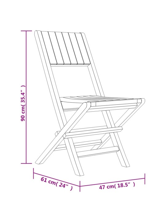 Skládací zahradní židle 8 ks 47x61x90 cm masivní teakové dřevo