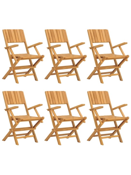 Skládací zahradní židle 6 ks 55x61x90 cm masivní teakové dřevo