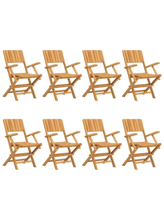 Skládací zahradní židle 8 ks 55x61x90 cm masivní teakové dřevo