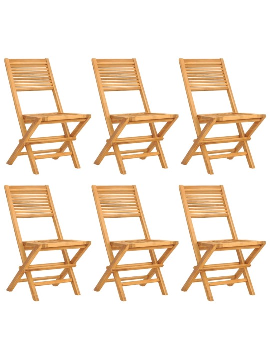 Skládací zahradní židle 6 ks 47x62x90 cm masivní teakové dřevo
