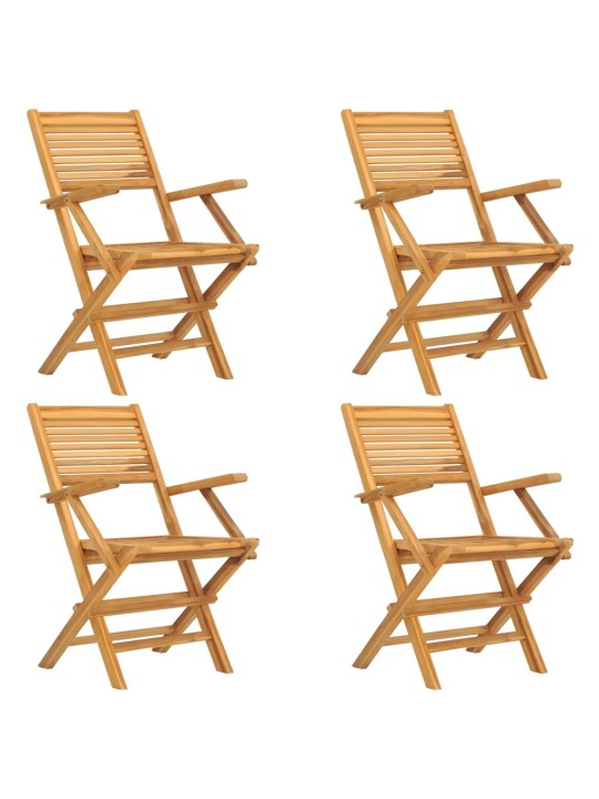 Skládací zahradní židle 4 ks 55x62x90 cm masivní teakové dřevo